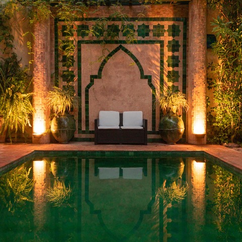 Pool at night. Photo © La Maison de Tanger